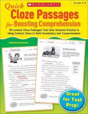 Tapa de Quick Cloze Passages for Boosting Comprehension Grades 46