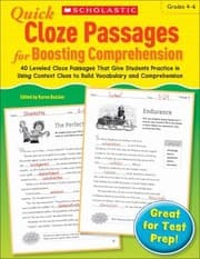 Tapa de Quick Cloze Passages for Boosting Comprehension Grades 46