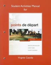 Tapa de Student Activities Manual for Points de Dpart