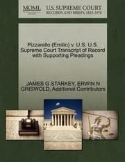 Tapa de Pizzarello Emilio V US US Supreme Court Transcript of Record with Supporting Pleadings