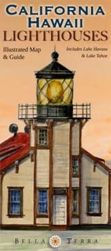 Tapa de California Hawaii Lighthouses Illustrated Map Guide Includes Lake Havasu Lake Tahoe