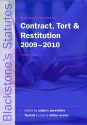 Tapa de Blackstones Statutes On Contract Tort Restitution 20092010