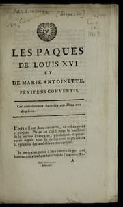 Tapa de Les paques de Louis XVI et de Marie Antoinette, pe nitens convertis