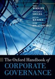 Tapa de The Oxford Handbook of Corporate Governance
            
                Oxford Handbooks in Business and Management