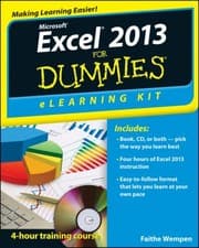 Tapa de Excel 2013 For Dummies Elearning Kit