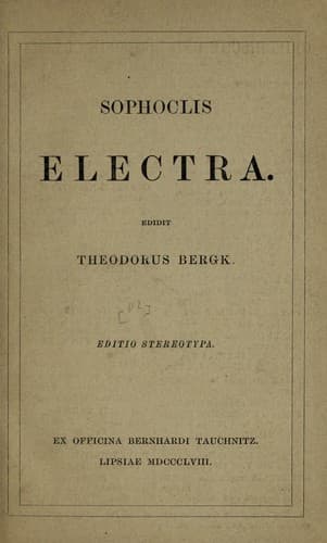 Tapa de Sophoclis Electra