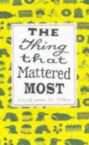 Tapa de The Thing That Mattered Most Scottish Poetry Library