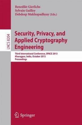 Tapa de Security Privacy And Applied Cryptography Engineering Third