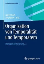 Tapa de Organisation Von Temporalitt Und Temporrem Managementforschung 23