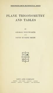 Tapa de Plane trigonometry and tables