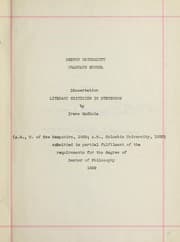 Tapa de Literary criticism in Stevenson