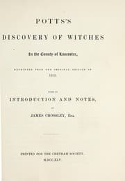 Tapa de Potts's Discovery of witches in the county of Lancaster