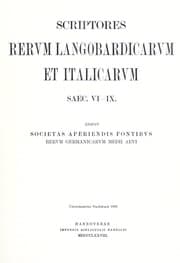 Tapa de Scriptores rerum Langobardicarum et Italicarum saec. VI-IX
