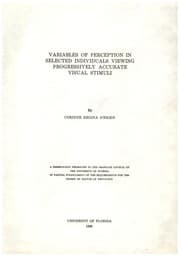 Tapa de Variables of perception in selected individuals viewing progressively accurate visual stimuli