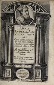 Tapa de Omnia Andreae Alciati v.c. Emblemata