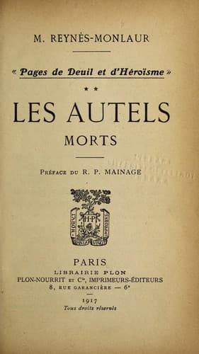 Tapa de Les autels morts