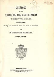 Tapa de Catálogo de los cuadros del Real Museo de Pintura y Escultura de S.M.