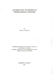 Tapa de An inquiry into the existence of optimum financial structures