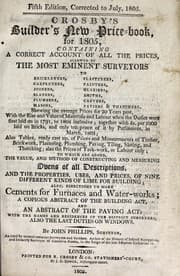 Tapa de Crosby's Builder's new price-book, for 1805