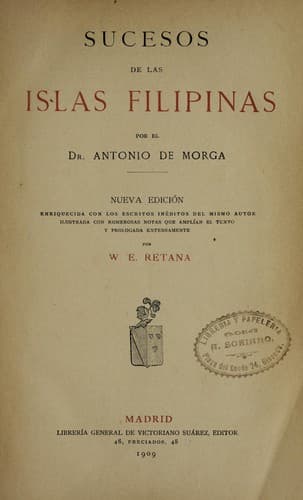 Tapa de Sucesos de las Islas Filipinas
