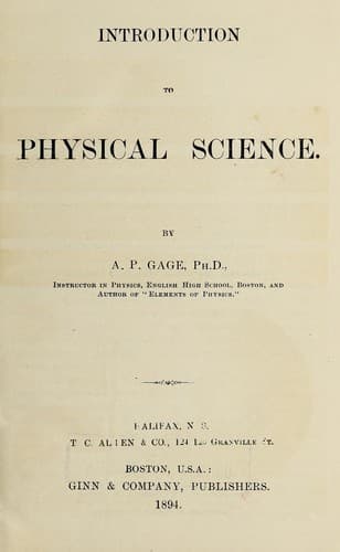 Tapa de Introduction to physical science