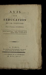Tapa de Avis sur l'e ducation de la jeunesse