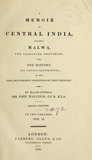 Tapa de A memoir of Central India