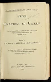 Tapa de Select orations of Cicero
