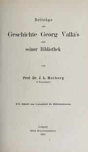 Tapa de Beiträge zur Geschichte Georg Valla's und seiner Bibliothek