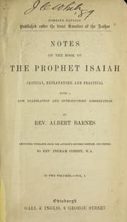 Tapa de Notes on the book of the prophet Isaiah