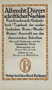 Tapa de Albrecht Dürers schriftlicher Nachlass