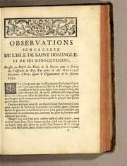 Tapa de Observations sur la Carte de l'isle de Saint Domingue, et de ses débouquemens