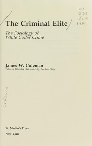 Tapa de The criminal elite