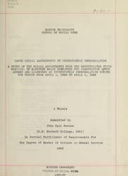 Tapa de Later social adjustments of psychopathic personalities -