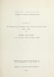 Tapa de The exportation of machine tools from the United States, 1923-1936