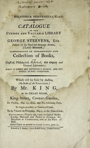Tapa de Bibliotheca Steevensiana