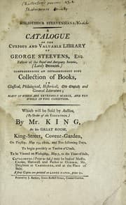 Tapa de Bibliotheca Steevensiana