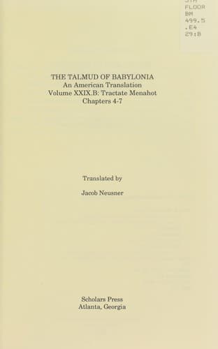 Tapa de Tractate Menahot