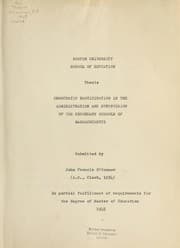 Tapa de Democratic participation in the administration and supervision of the secondary schools of Massachusetts