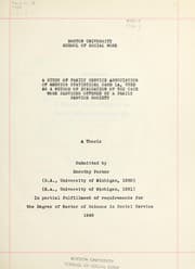 Tapa de A study of the Family Service Association of America Statistical Card la