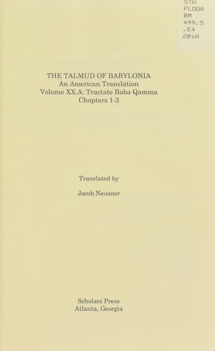 Tapa de Tractate Baba qamma