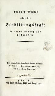 Tapa de Leonard Meister über die Einbildungskraft in ihrem Einfluss auf Geist und Herz
