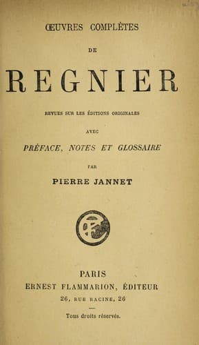 Tapa de Oeuvres comple  tes de Re gnier
