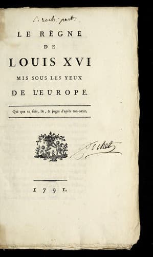 Tapa de Le re  gne de Louis XVI mis sous les yeux de l'Europe