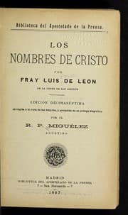 Tapa de Los nombres de Cristo
