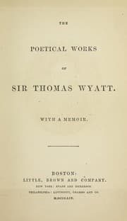 Tapa de The poetical works of Sir Thomas Wyatt .