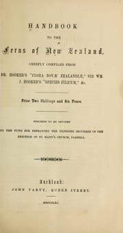 Tapa de Handbook to the ferns of New Zealand