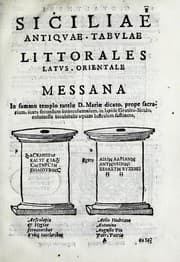 Tapa de Siciliae antiqvae tabvlae littorales latvs orientale Messana