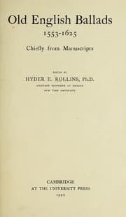 Tapa de Old English ballads, 1553-1625