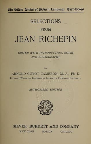Tapa de Selections from Jean Richepin